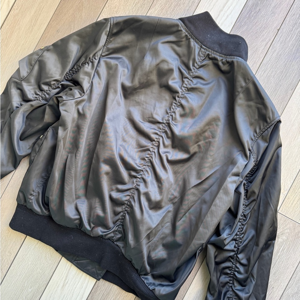 Burberry Black Bomber Jacket with Gold Zippers - Picture 7 of 7